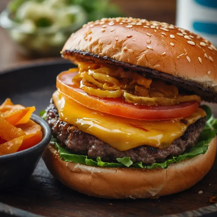 Burger with caramelized onions and herb butter - MealWings