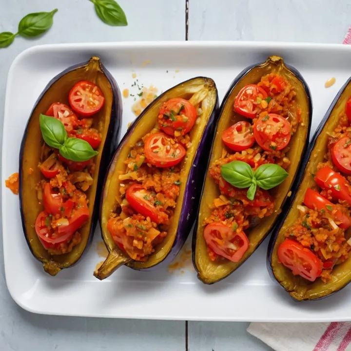 Fragrant eggplant boats with vegetable filling, baked in the oven - MealWings