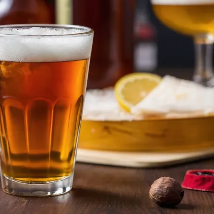 Cocktail beer with rum Burning Doctor Pepper
