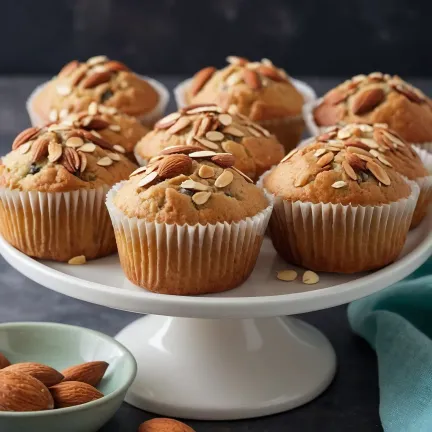 Tempting almond muffins with candied fruit
