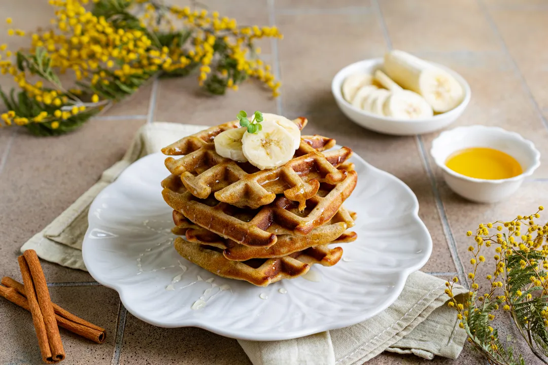 Banana waffles in a multi-baker - MealWings