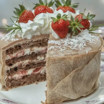 Блинный торт со сливочным кремом и бананами