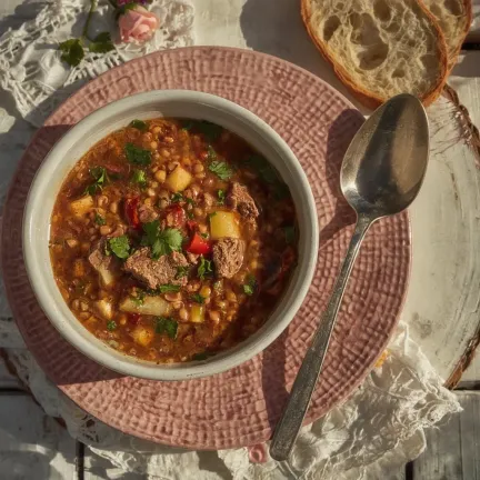 Red Lentil Soup with Meat