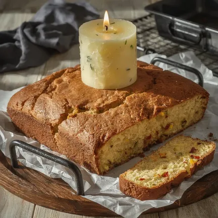 Cornbread with a butter candle