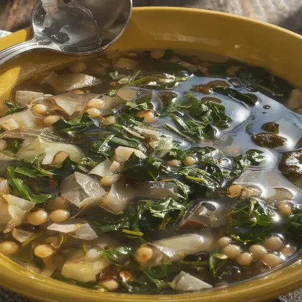 Пісний зелений борщ зі снитью та кропивою