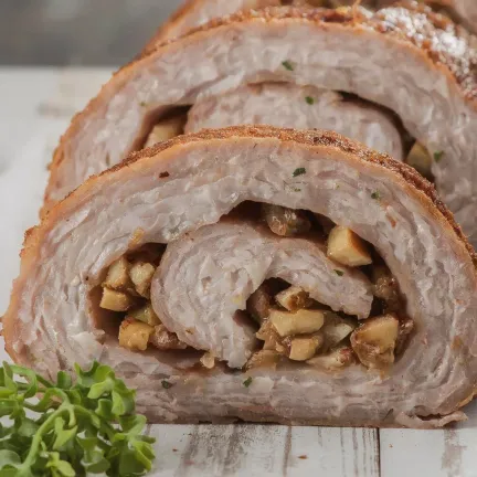 Rolada z gęsi z jabłkami