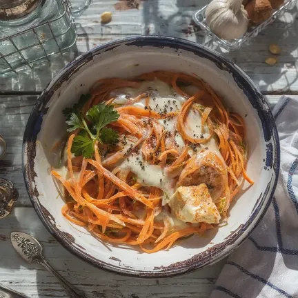 Marchewka ze śmietaną i czosnkiem