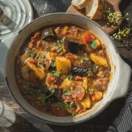 Овочеве рагу в каструлі