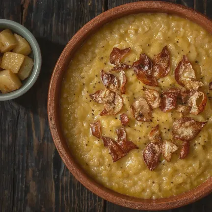 オーブンで煮込んだリンゴ入りキビ粥