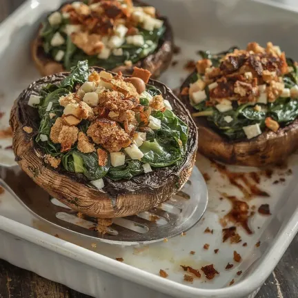 Фаршировані гриби портобелло з бринзою