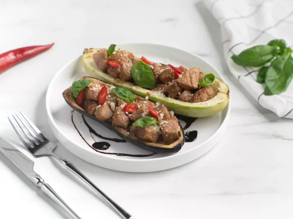 Vegetable boats with meat