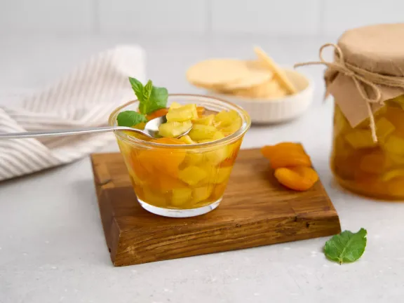 Zucchini jam with dried apricots