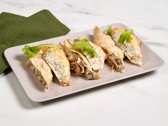 Lavash rolls with various fillings