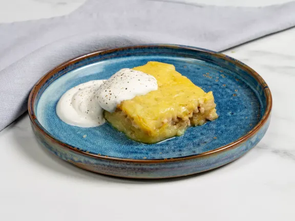 Дитяча картопляна запіканка з фаршем