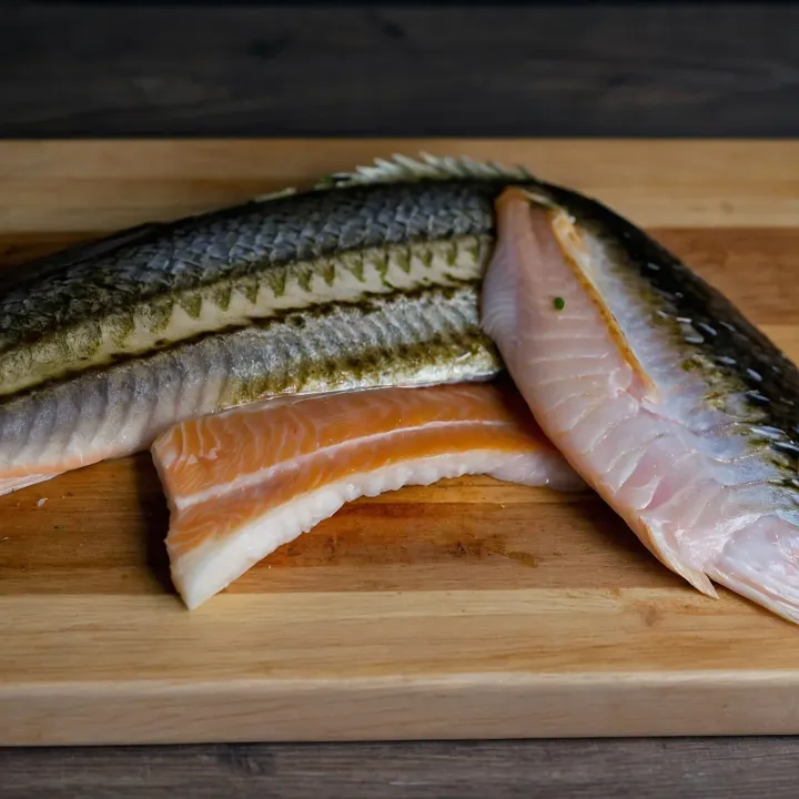 Now, as if washing a river, thoroughly rinse the pike inside under a stream of clean running water. Then gently pat it dry with paper towels to remove excess moisture. Salt and pepper the carcass both inside and out, adding a pinch of magic to each piece. Season with spices for fish, or add your favorite herbs and seasonings to create a unique aroma and taste.
