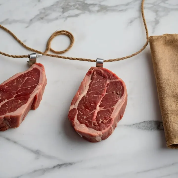 Choosing a place for curing. Place the hooks with fillets on the racks for drying clothes on the balcony (if the temperature outside is above zero) or on a rack in the kitchen, ensuring good ventilation. In the summer, it is recommended to wrap each fillet in gauze to protect it from insects.
