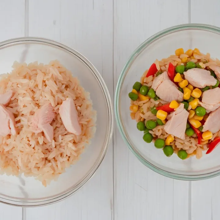 Start by thawing the Hawaiian mix at room temperature so that it becomes soft and pliable. Turn the chicken fillet into a tender mince using a meat grinder or food processor.

