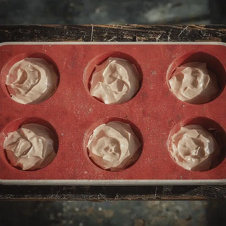 Distribute the sponge cake batter among the prepared molds. Fill them to about 2/3 capacity, as the cupcakes will rise significantly during baking.