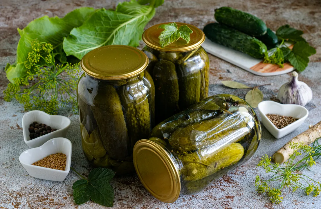 Store the pickled cucumbers in a cool, dark place. Enjoy your meal!